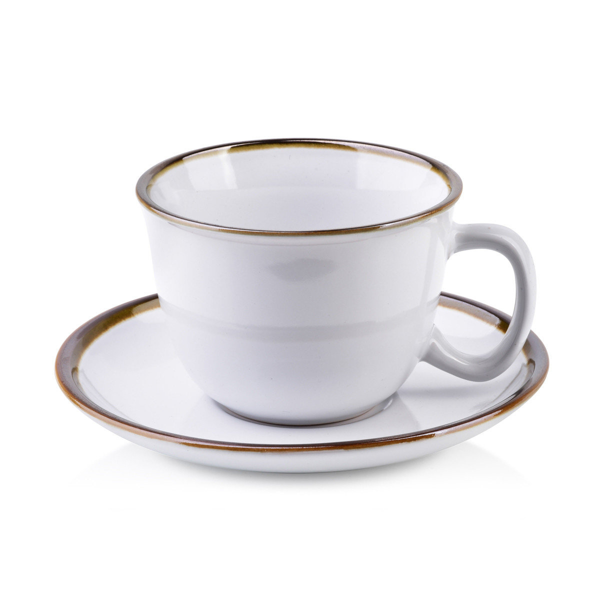 Lumarko Lumarko Lumarko Cal White Filiżanka 280ml Ze Spodkiem 15cm  biały złoty