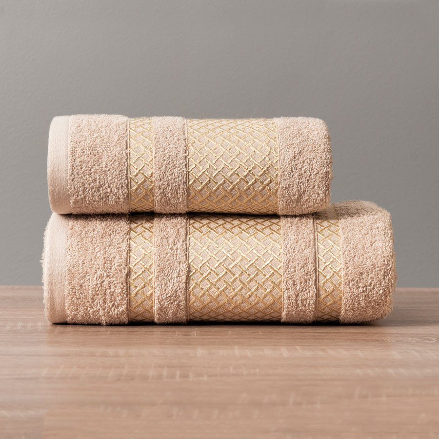 Ręcznik Lionel kolor beżowy ze złotą bordiurą LIONEL/RB0/790/050090/1