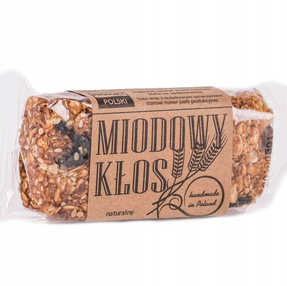 Gospodarstwo Pasieczne T. Łysoń Baton Miodowy Kłos naturalny miodowy 80g Data ważności 20.08.2018