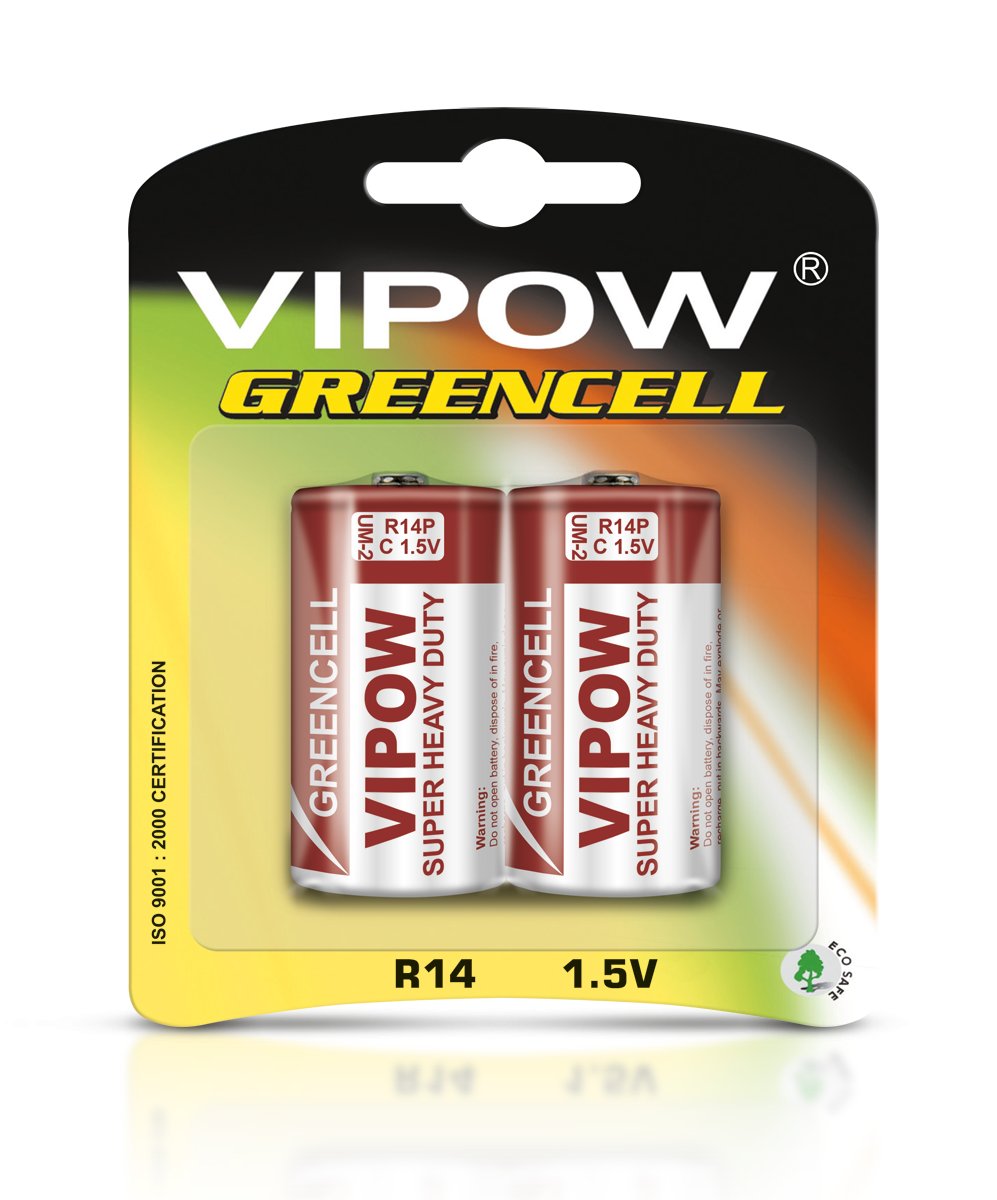 Vipow Baterie GREENCELL R14 2szt/bl
