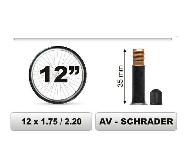 Dętka Rowerowa SUPER MOCNA 12 X 1,75 / 2,20 Av