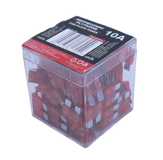 Bezpiecznik Płytkowy 10A - Zestaw 100 Sztuk
