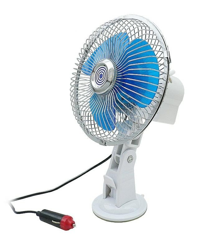 NoName Wentylator metalowy 12V 8 z przyssawką obrotowy uniwersalny 4014-uniw