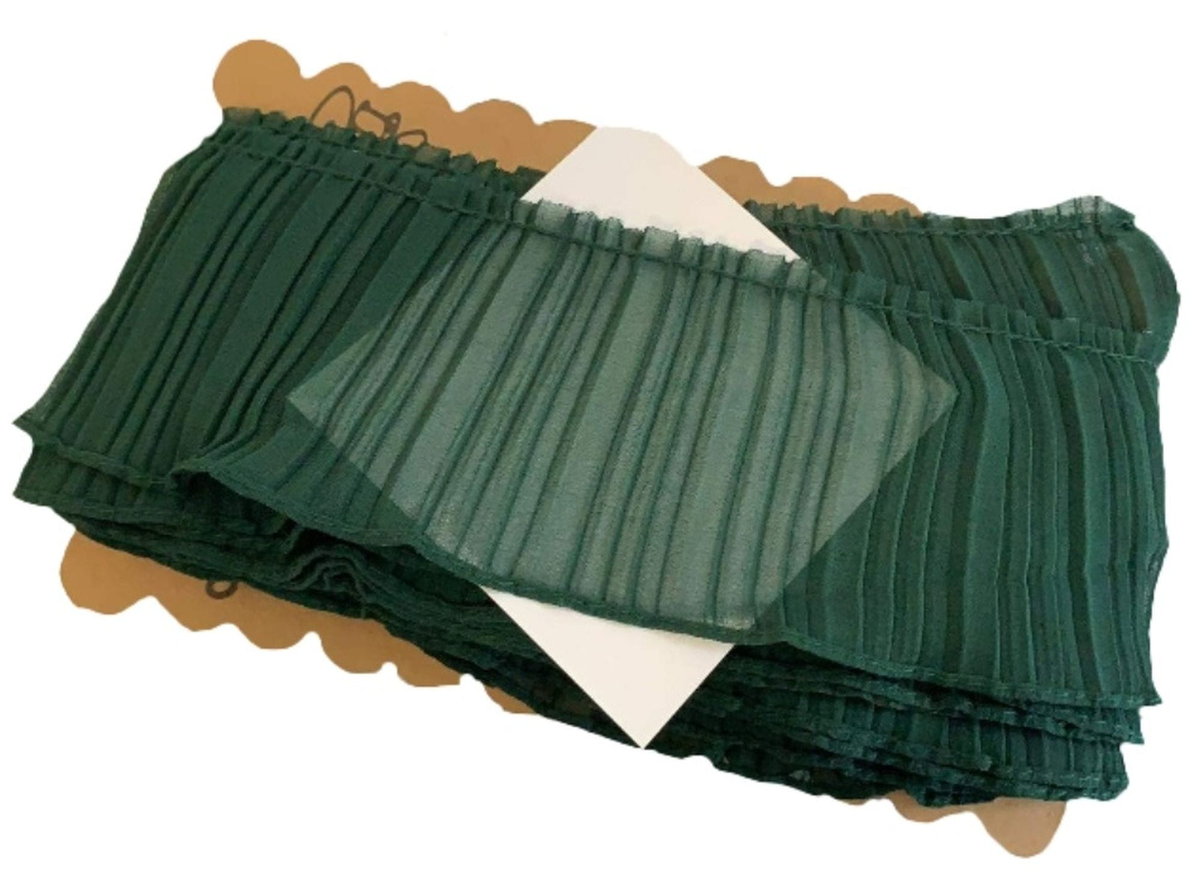 kufer-pasmanteria.pl Taśma elastyczna plisowana żorżeta 8 cm ( 1 mb ) Ciemny zielony 6A6C-51427_20220115172351