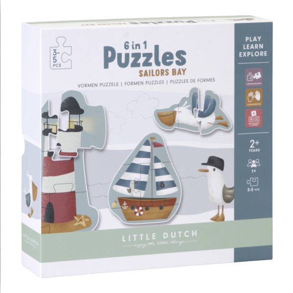 LITTLE DUTCH Puzzle 6 elementów SAILOR BAY