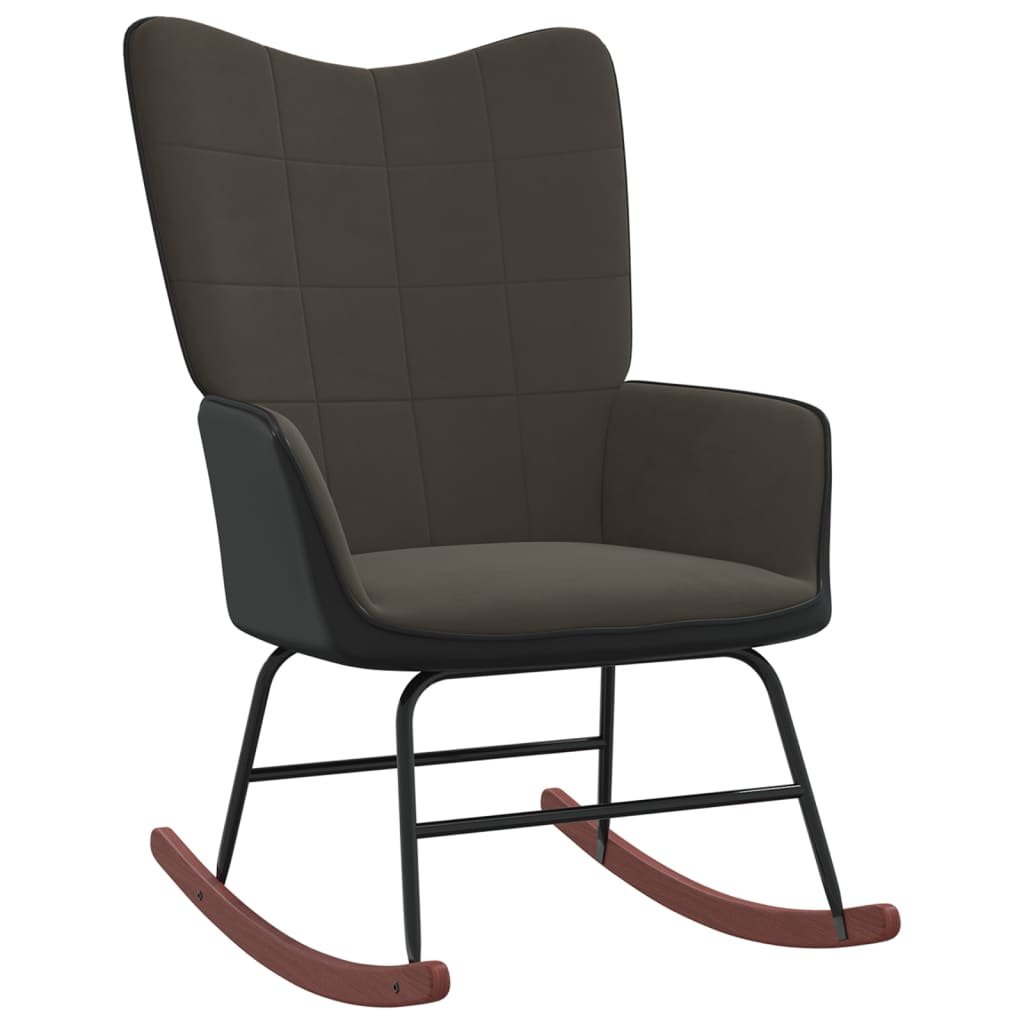 vidaXL Fotel bujany ciemnoszary aksamit i PVC 327876