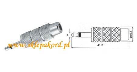 Złącze JACK 3,5/GN.RCA METAL