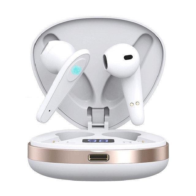 Słuchawki Bezprzewodowe X19 Powerbank Douszne Sportowe - Białe