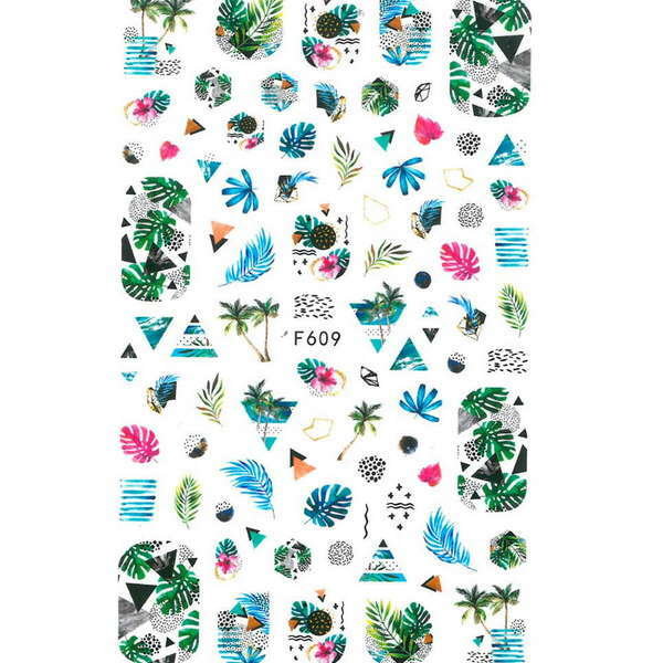 Allepaznokcie Naklejki do paznokci cienkie samoprzylepne Miss Colour Nr F609