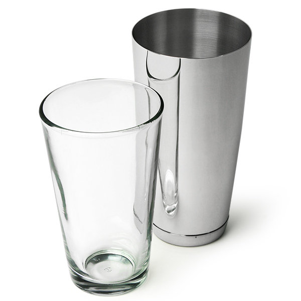Shaker bostoński, kubek i szklanica