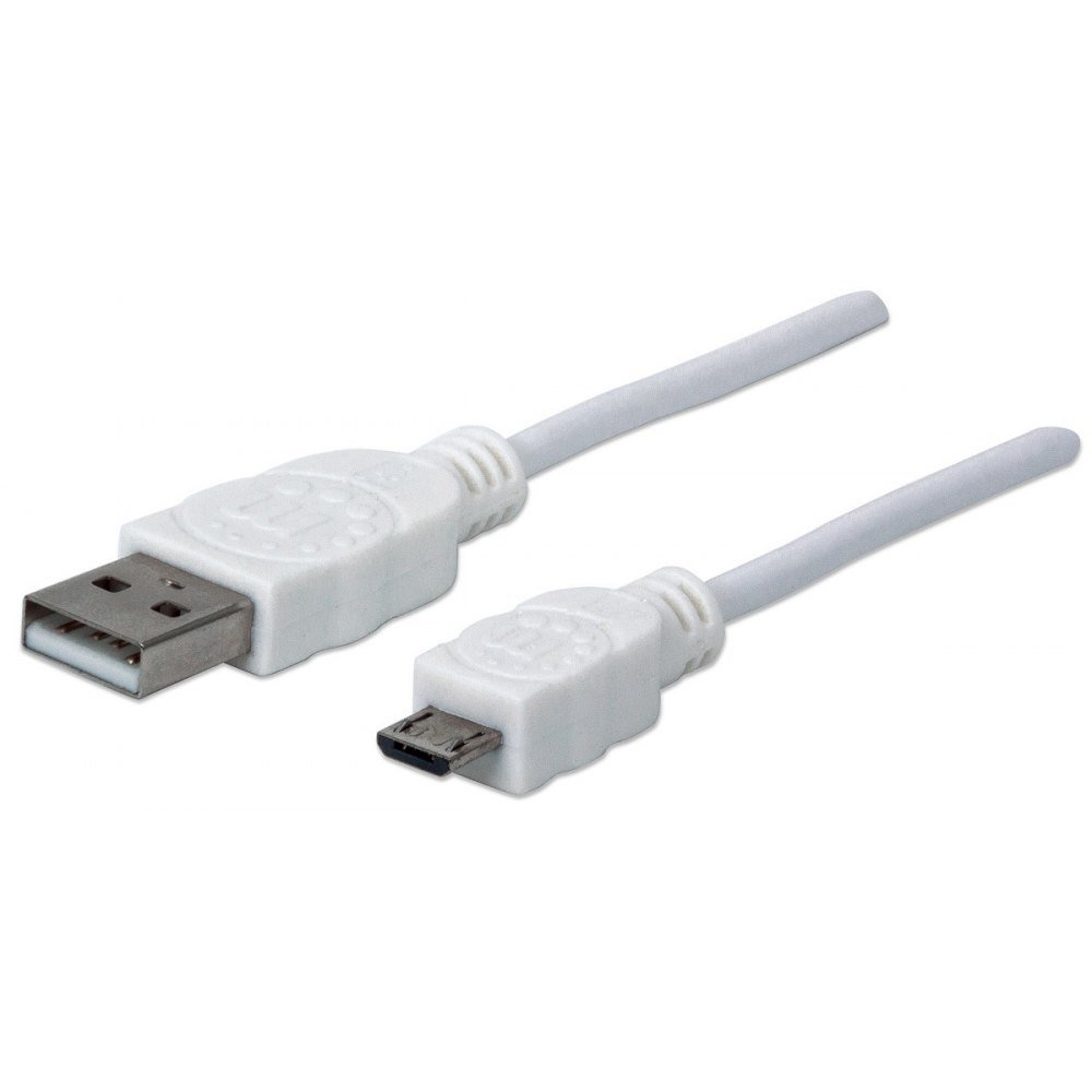 Kabel Usb A-MicroB M/M 0,3M USB2.0 Hi-Speed biały