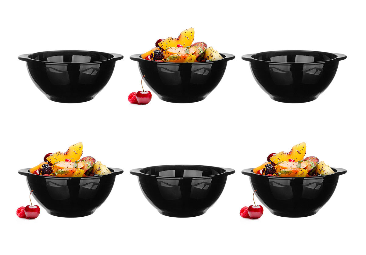 Zestaw 6 Bulionówek 430ml Czarne, Zupy Desery