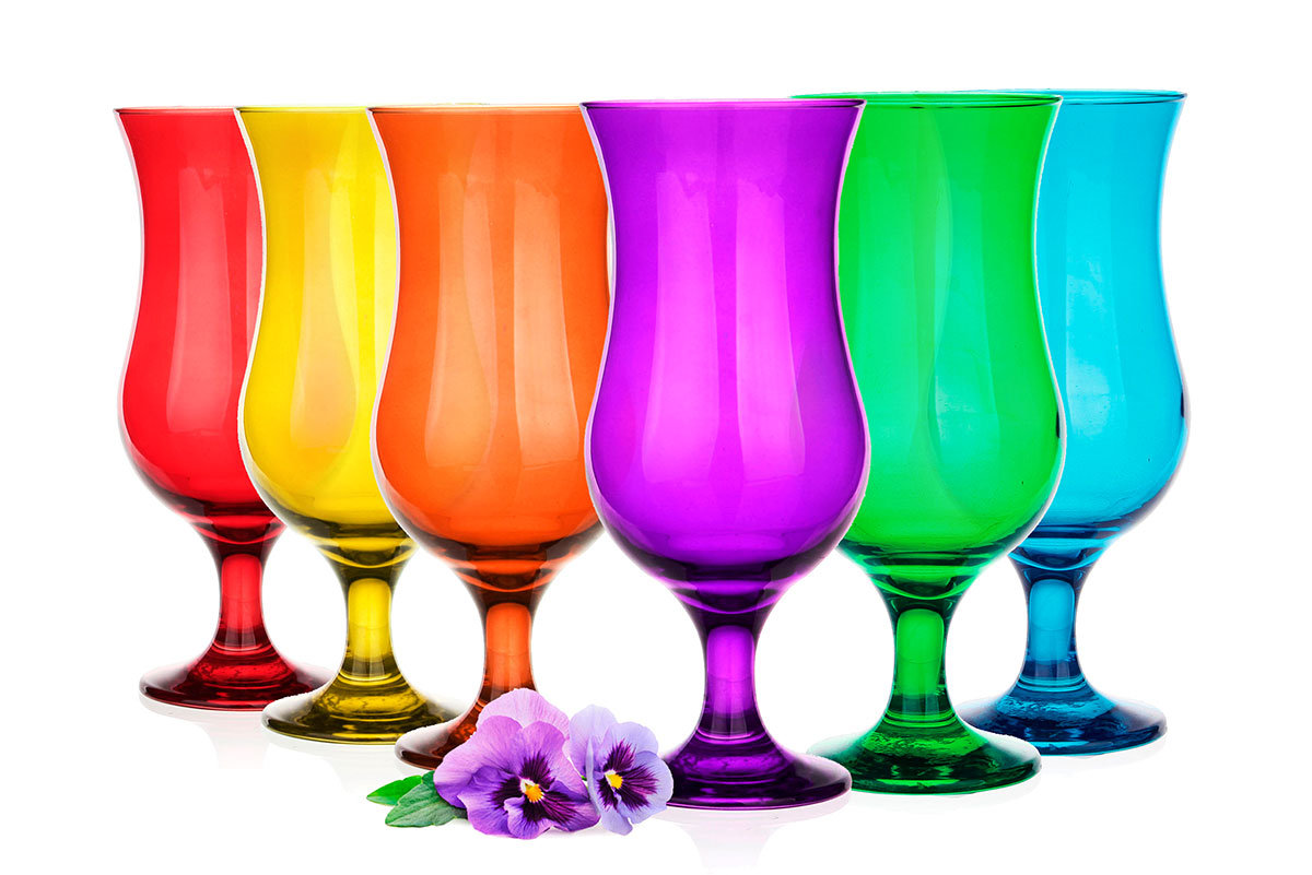 Zestaw 6szt Kieliszek Koktajlowy 420ml Rainbow Mix