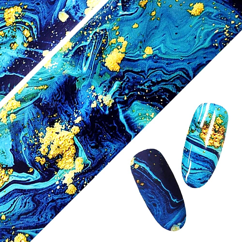 F22 FOLIA TRANSFEROWA 10cmx4cm - niebiesko-złota