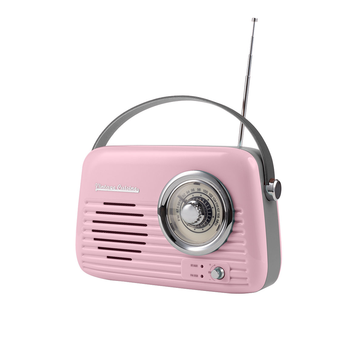 Retro Radio Z Głośnikiem Bluetooth Vintage Cuisine - Róż