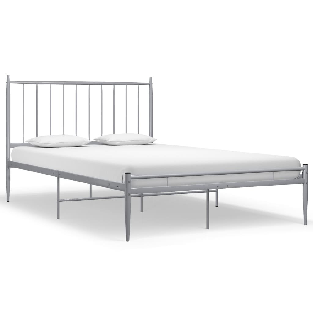 vidaXL Rama łóżka szara metalowa 120 x 200 cm 325017