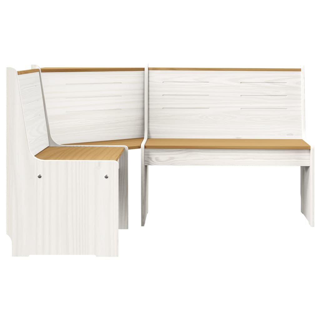 vidaXL Ogrodowa ławka narożna 151 cm sosnowa miodowo-biała 327249