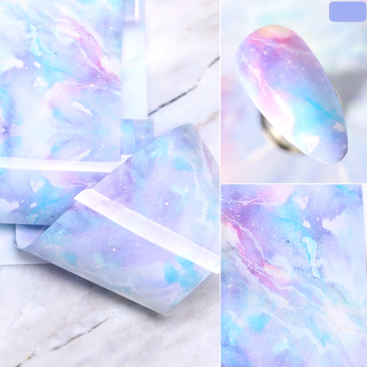 F85 - FOLIA TRANSFEROWA 10cmx4cm - TURKUS-GRADIENT