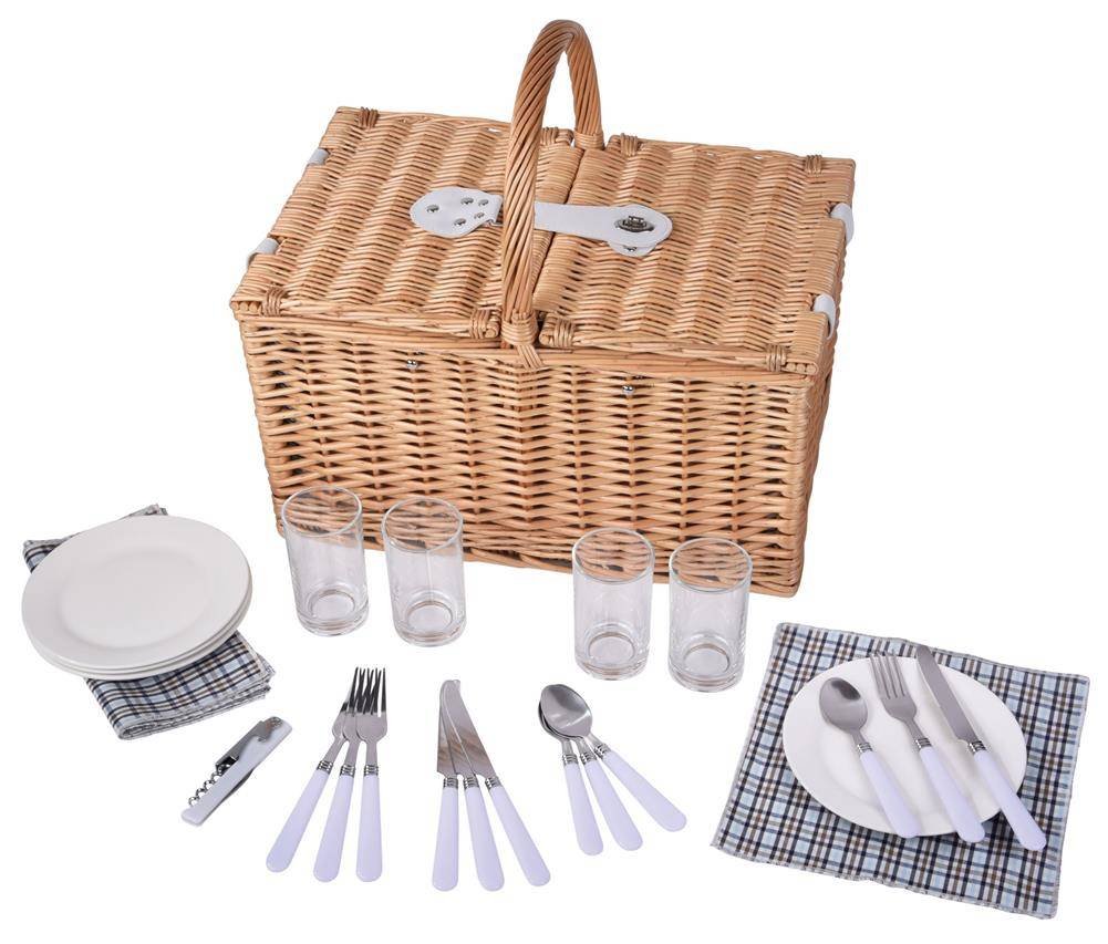 Wiklinowy Koszyk Piknikowy Stanley Park, Brązowy