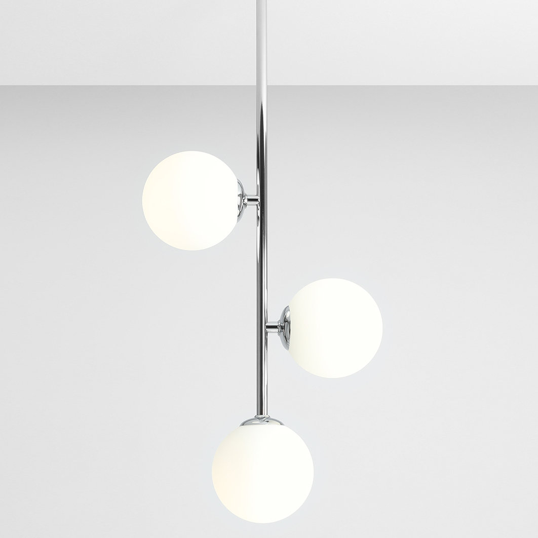 Zdjęcia - Żyrandol / lampa Libra Plafon nowoczesny do salonu kule + chrom  3 CHROME 1094PLE4 - Aldex ( 