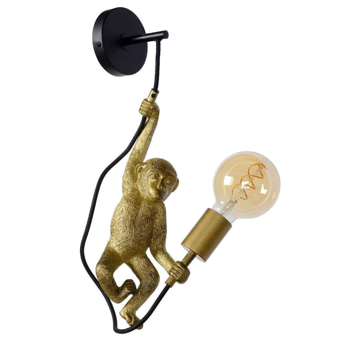 Lucide Dekoracyjny kinkiet CHIMP 10202/01/30 małpka złota czarna 10202/01/30