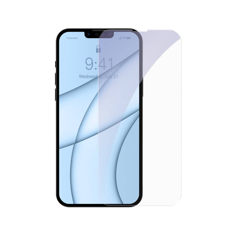 Blue Baseus 2x szkło hartowane 0,3 mm Anti Light iPhone 13 mini (SGBL020302) (case friendly)