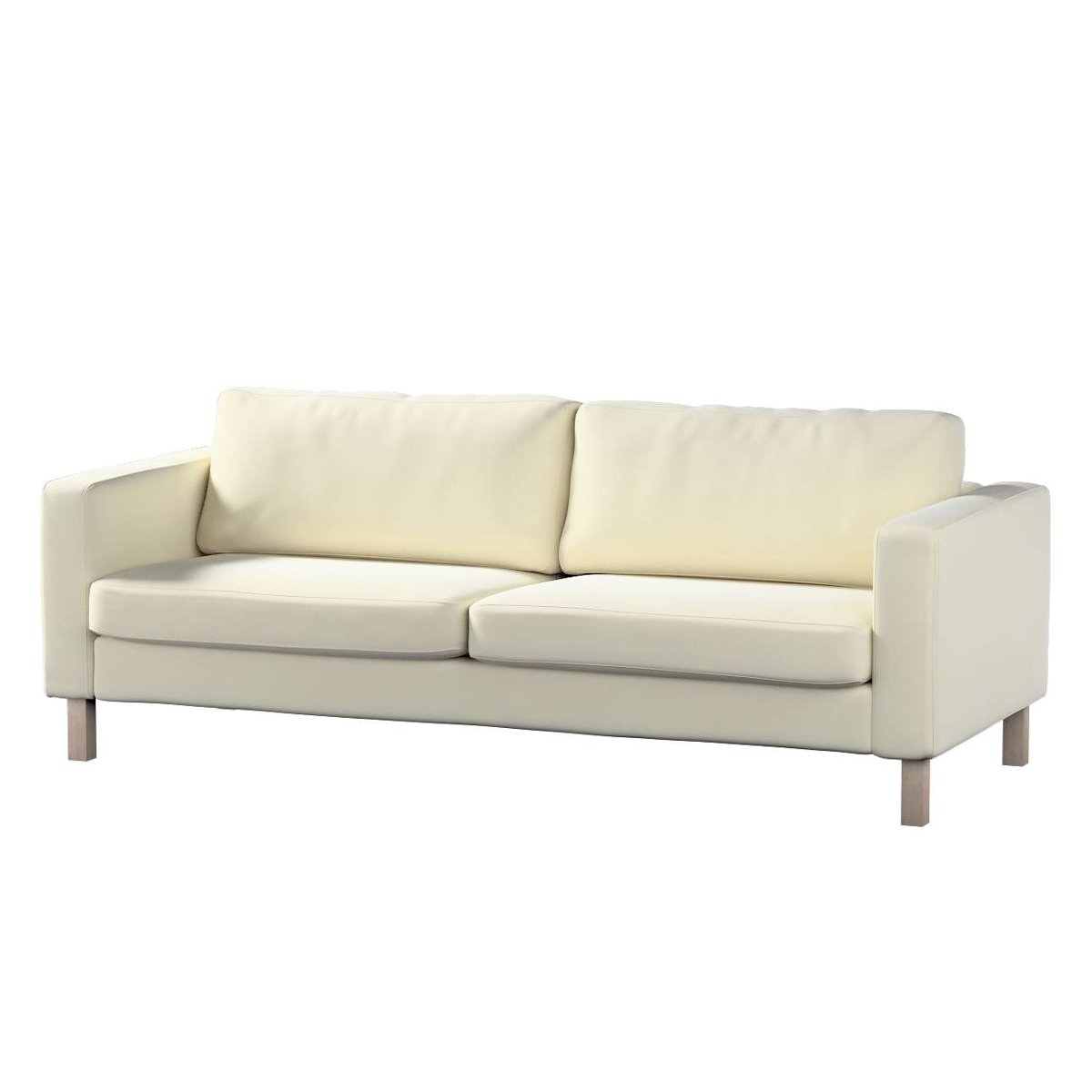 Dekoria Pokrowiec na sofę Karlstad rozkładaną krótki śmietankowa biel Sofa Karlstad 3-os rozkładana Velvet 1017-704-10