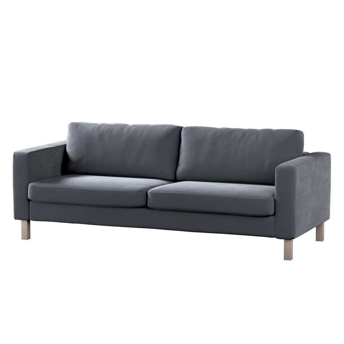 Dekoria pl pl Pokrowiec na sofę Karlstad rozkładaną grafitowy szary 224 x 89 x 64 cm Velvet 1017-704-12