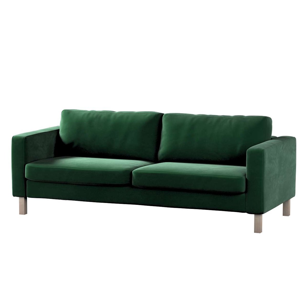 Dekoria pl pl Pokrowiec na sofę Karlstad rozkładaną butelkowa zieleń 224 x 89 x 64 cm Velvet 1017-704-13