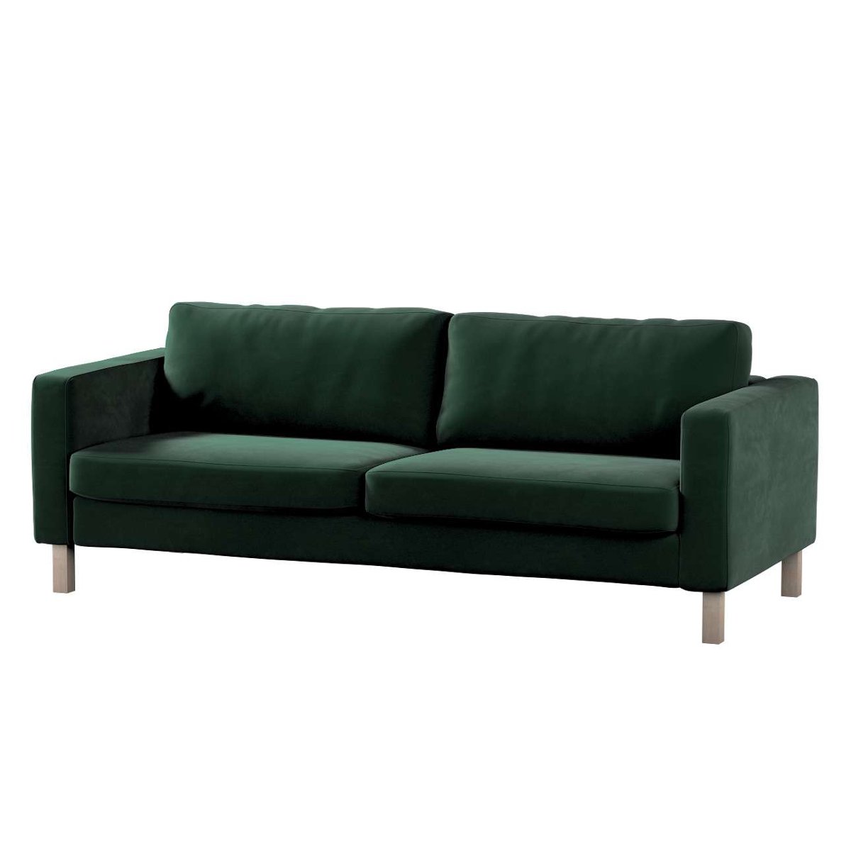 Dekoria pl pl Pokrowiec na sofę Karlstad rozkładaną ciemny zielony 224 x 89 x 64 cm Velvet 1017-704-25