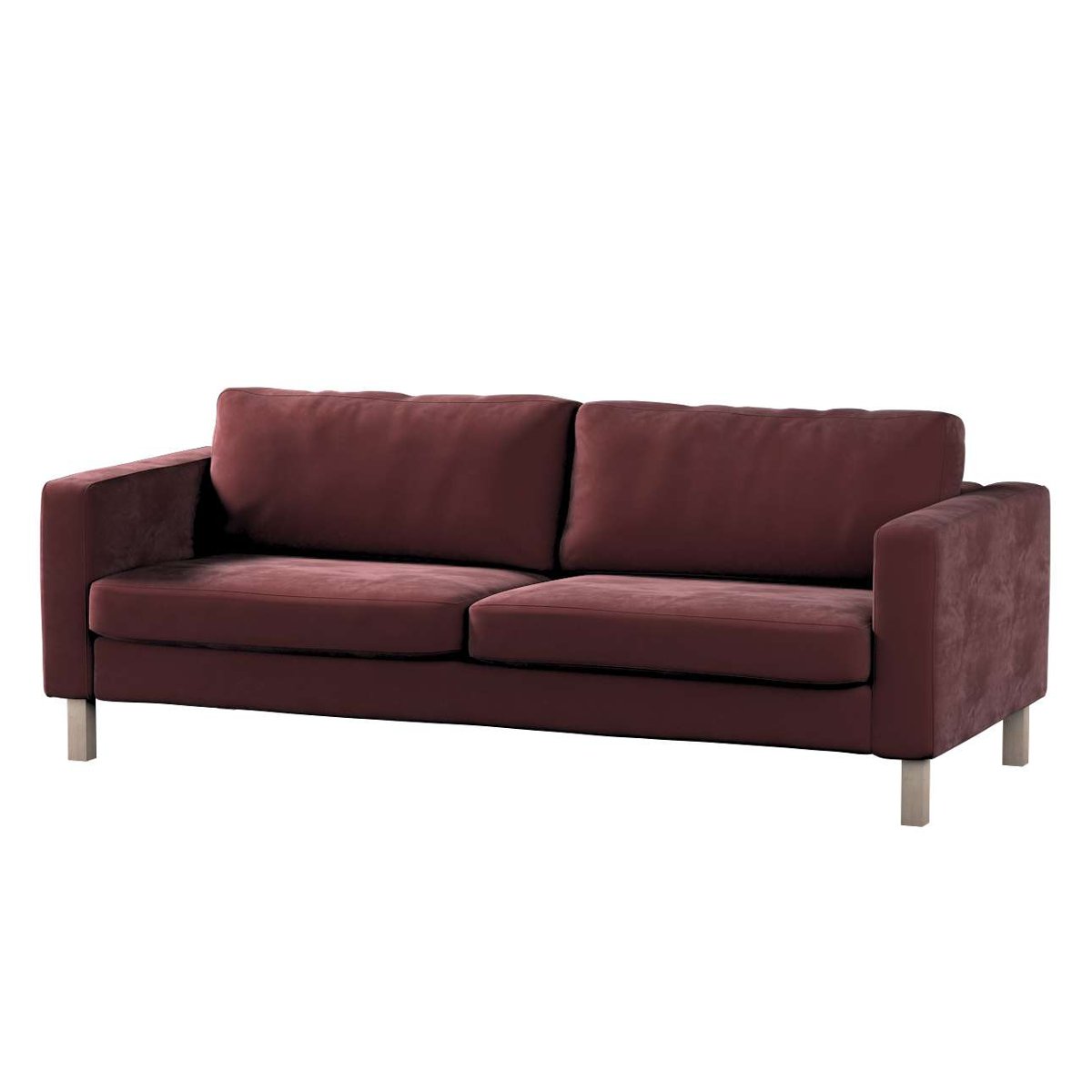 Dekoria pl pl Pokrowiec na sofę Karlstad rozkładaną bordowy 224 x 89 x 64 cm Velvet 1017-704-26