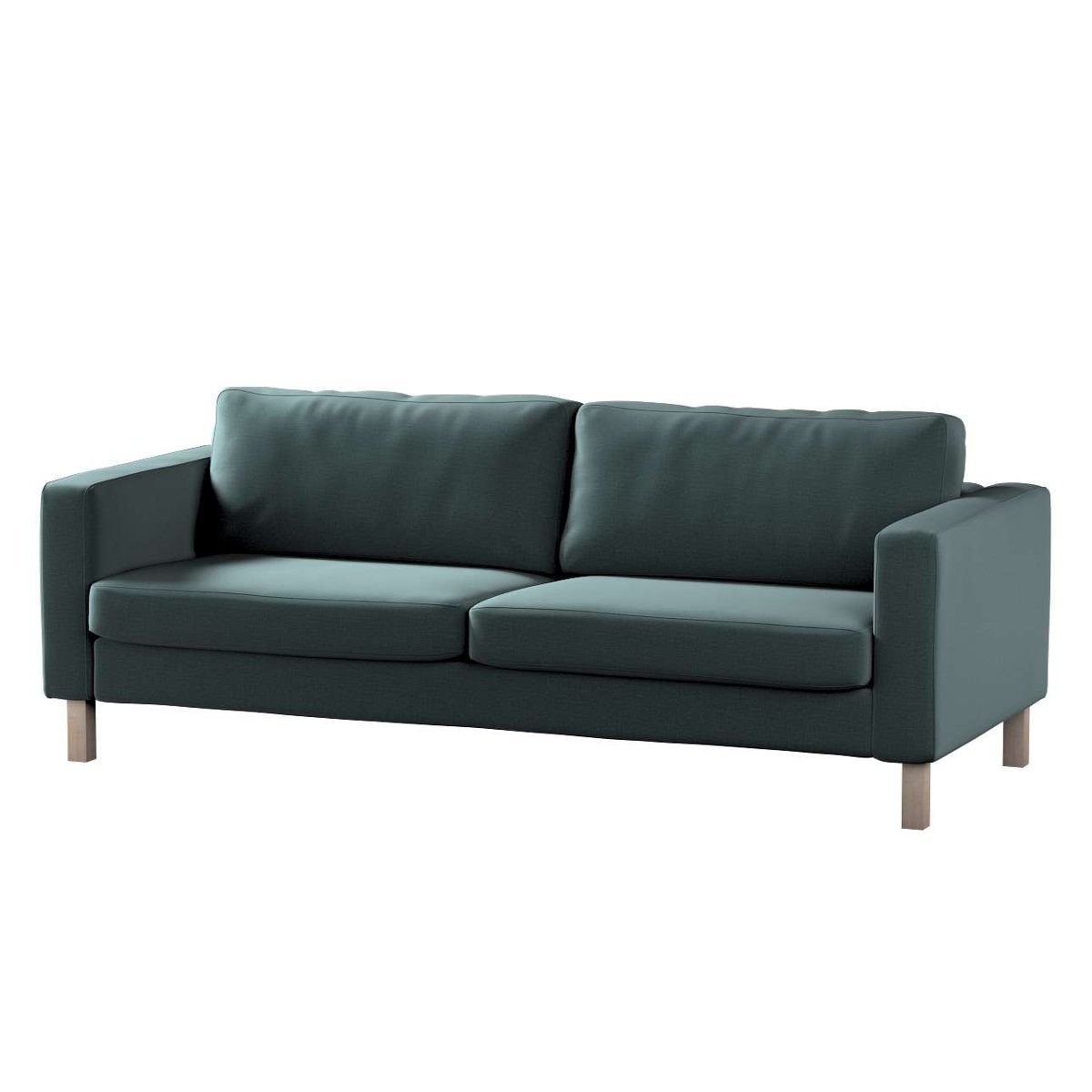 Dekoria pl pl Pokrowiec na sofę Karlstad rozkładaną zgaszony szmaragd welwet 224 x 89 x 64 cm Ingrid 1017-705-36