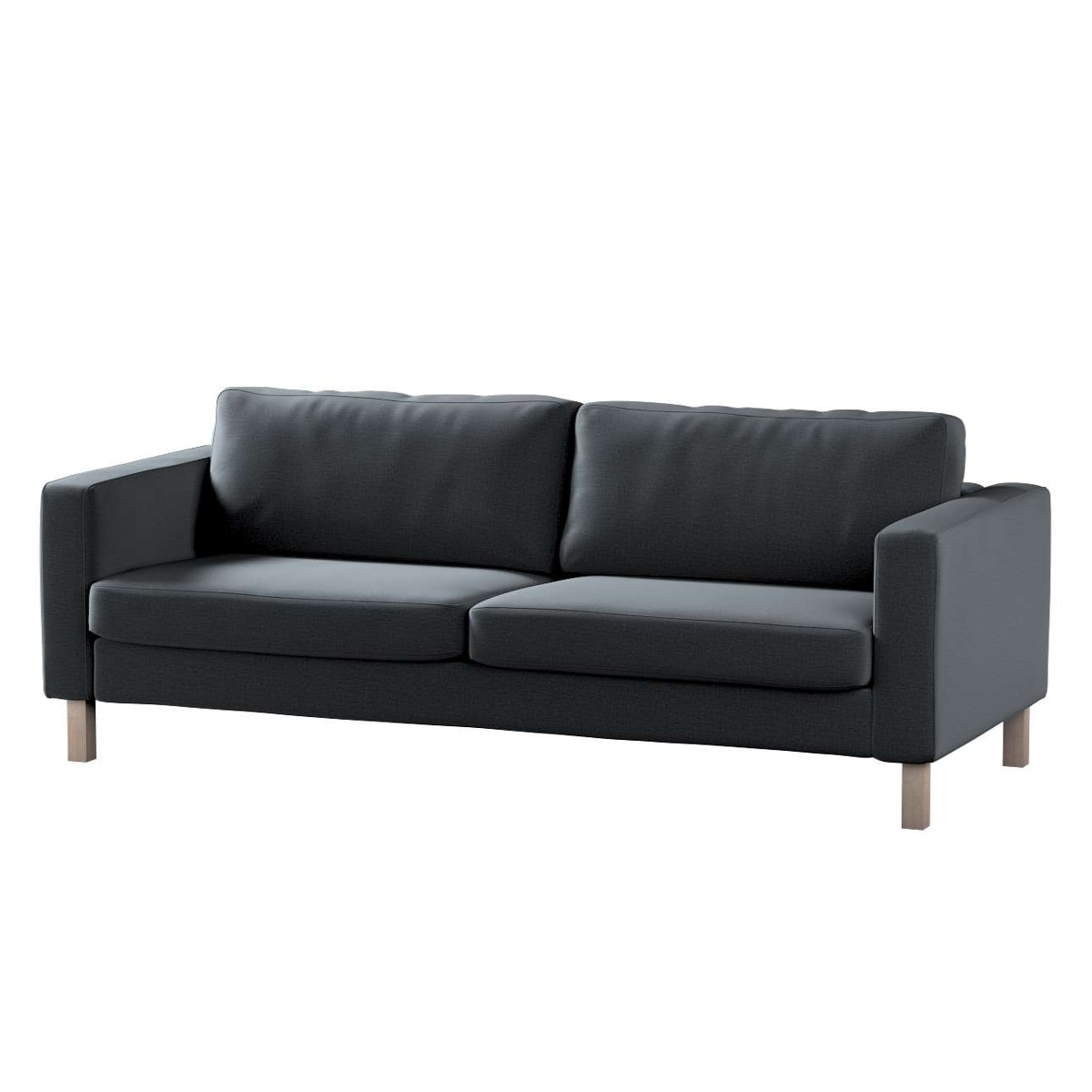 Dekoria pl pl Pokrowiec na sofę Karlstad rozkładaną grafitowy welwet 224 x 89 x 64 cm Ingrid 1017-705-43