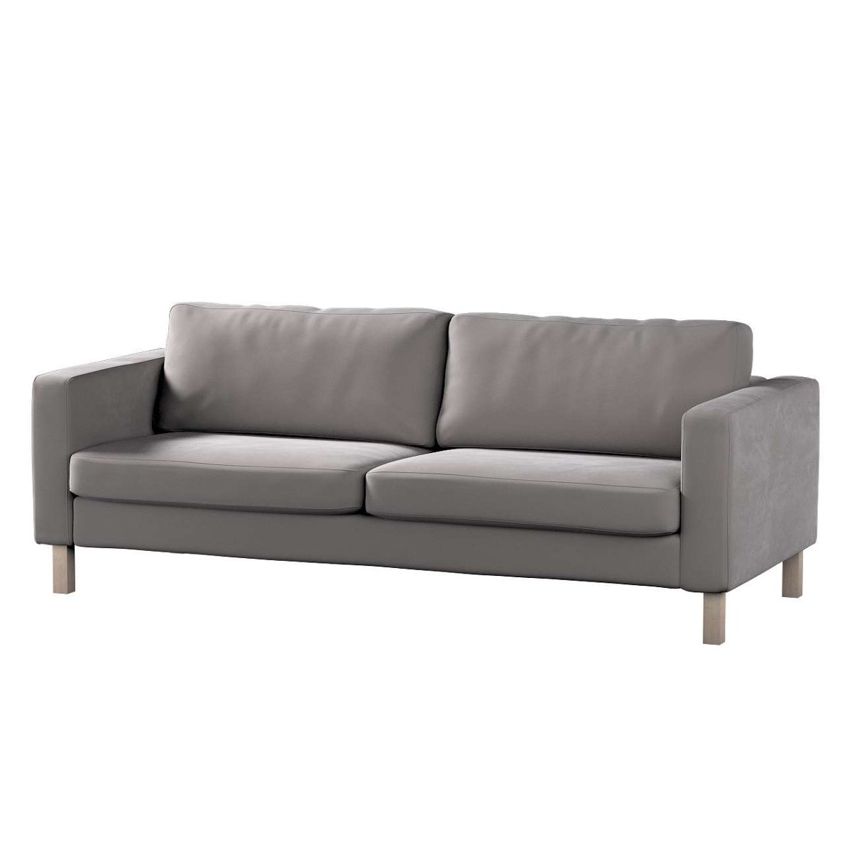 Dekoria pl pl Pokrowiec na sofę Karlstad 3-osobową nierozkładaną krótki gołębi szary 204 x 89 x 64 cm Velvet 615-704-11