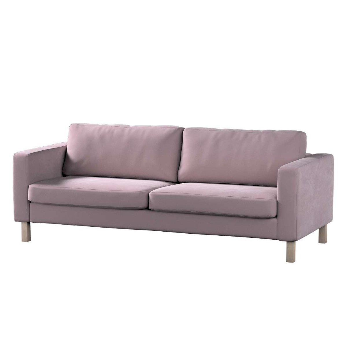 Dekoria pl pl Pokrowiec na sofę Karlstad 3-osobową nierozkładaną krótki zgaszony róż 204 x 89 x 64 cm Velvet 615-704-14
