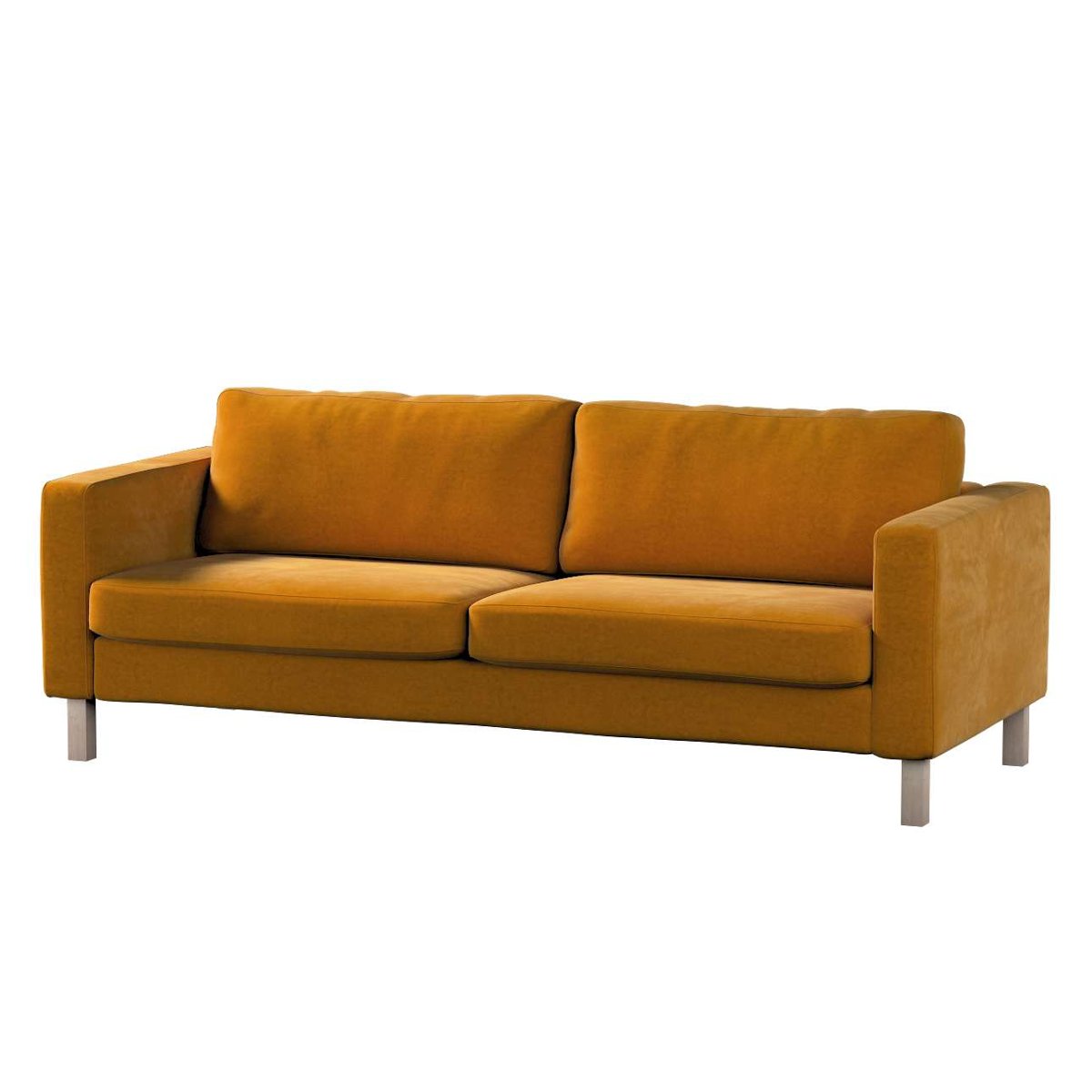 Dekoria pl pl Pokrowiec na sofę Karlstad 3-osobową nierozkładaną krótki miodowy 204 x 89 x 64 cm Velvet 615-704-23
