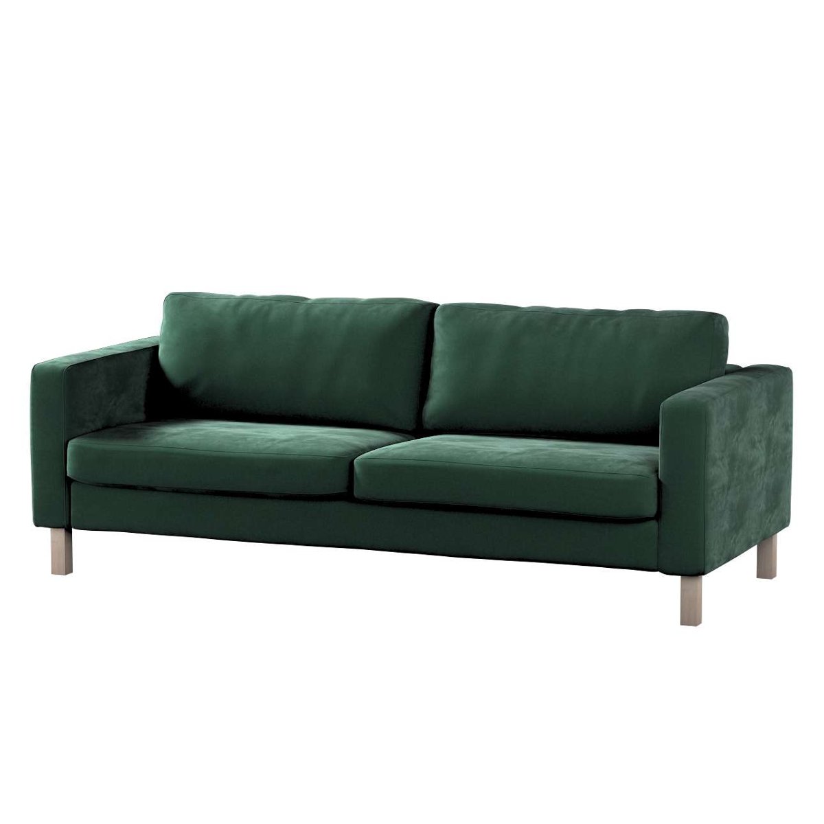 Dekoria pl pl Pokrowiec na sofę Karlstad 3-osobową nierozkładaną krótki ciemny zielony 204 x 89 x 64 cm Velvet 615-704-25