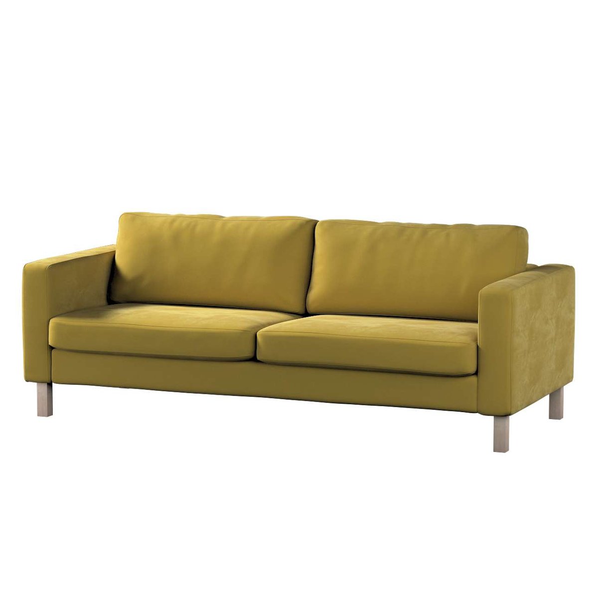 Dekoria pl pl Pokrowiec na sofę Karlstad 3-osobową nierozkładaną krótki oliwkowy zielony 204 x 89 x 64 cm Velvet 615-704-27