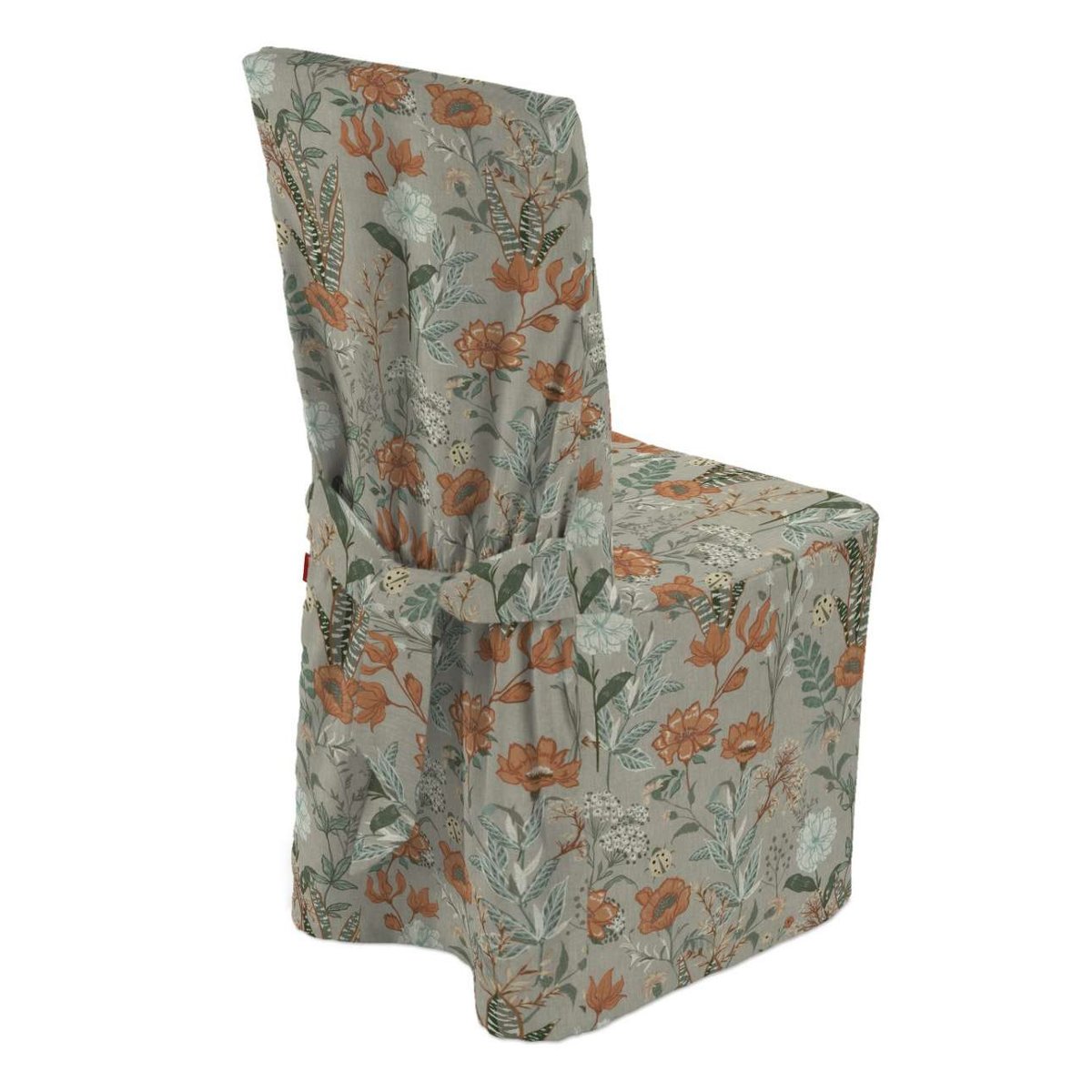 Dekoria pl pl Sukienka na krzesło kolorowe kwiaty na szarym tle 45 × 94 cm Flowers 580-143-70