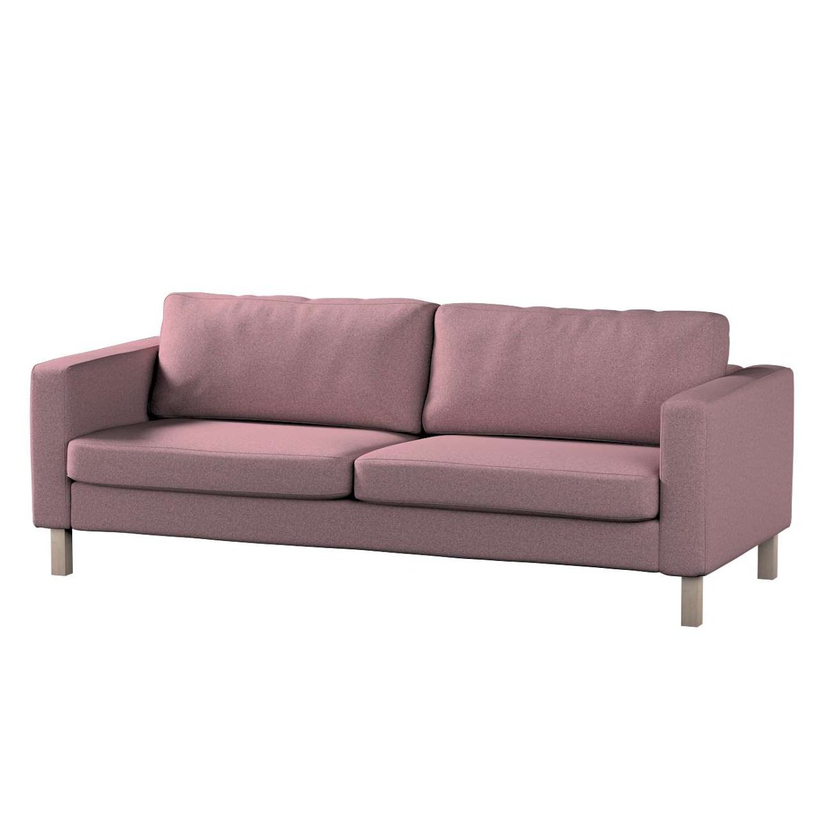 Dekoria pl pl Pokrowiec na sofę Karlstad 3-osobową nierozkładaną krótki różowy z czarną nitką 204 x 89 x 64 cm Amsterdam 615-704-48