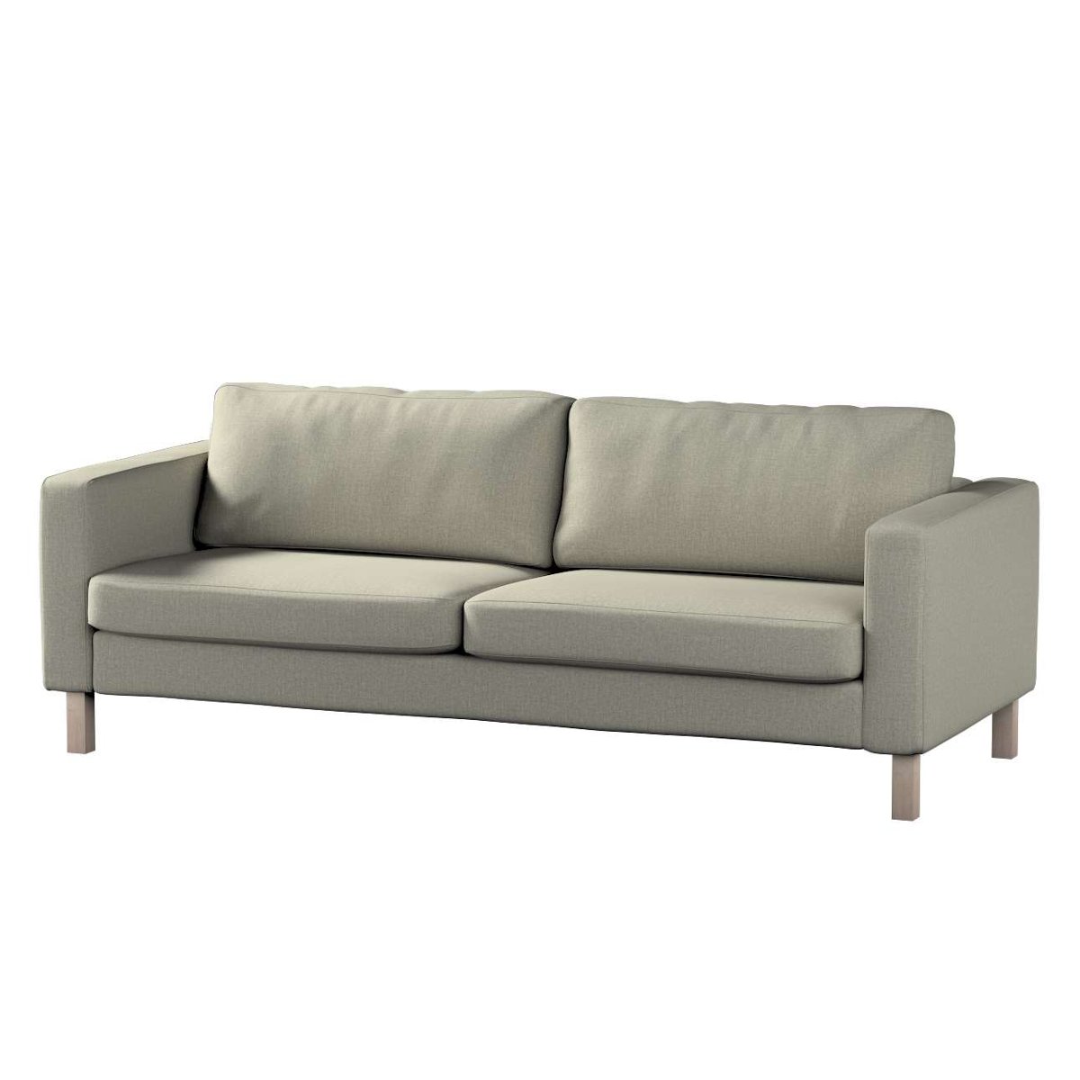 Dekoria pl pl Pokrowiec na sofę Karlstad 3-osobową nierozkładaną krótki szaro-beżowy szenil 204 x 89 x 64 cm City 615-704-80