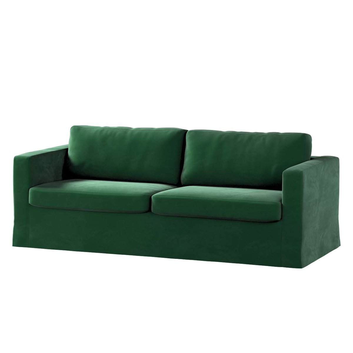 Dekoria pl pl Pokrowiec na sofę Karlstad 3-osobową nierozkładaną długi butelkowa zieleń 204 x 89 x 66 cm Velvet 616-704-13
