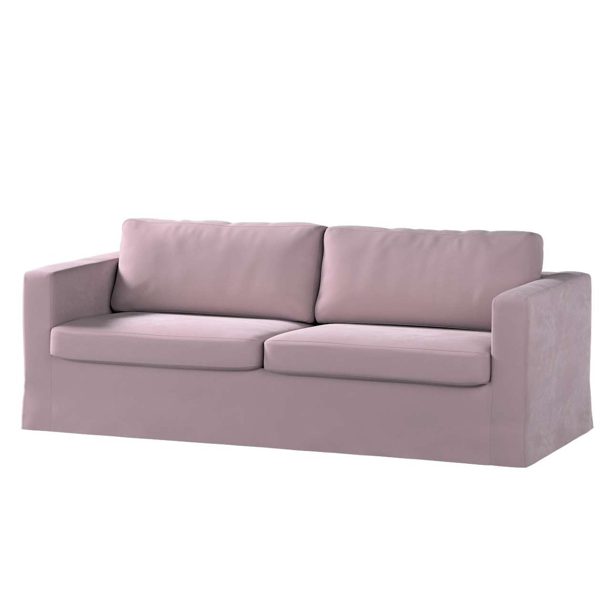 Dekoria pl pl Pokrowiec na sofę Karlstad 3-osobową nierozkładaną długi zgaszony róż 204 x 89 x 66 cm Velvet 616-704-14
