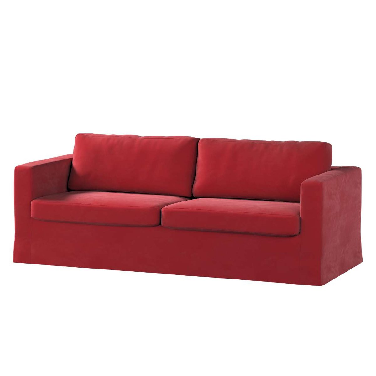 Dekoria pl pl Pokrowiec na sofę Karlstad 3-osobową nierozkładaną długi intensywna czerwień 204 x 89 x 66 cm Velvet 616-704-15