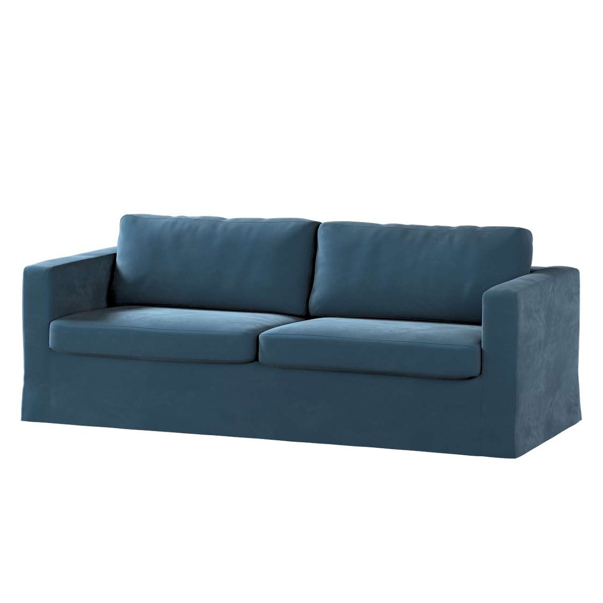 Dekoria pl pl Pokrowiec na sofę Karlstad 3-osobową nierozkładaną długi pruski błękit 204 x 89 x 66 cm Velvet 616-704-16