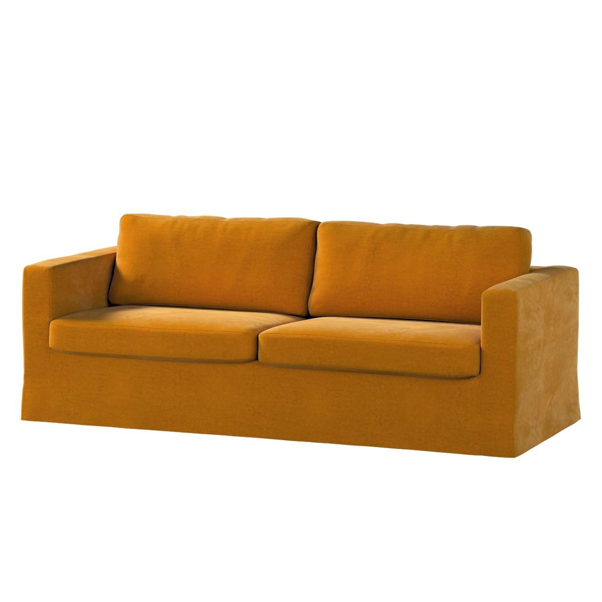 Dekoria pl pl Pokrowiec na sofę Karlstad 3-osobową nierozkładaną długi miodowy 204 x 89 x 66 cm Velvet 616-704-23