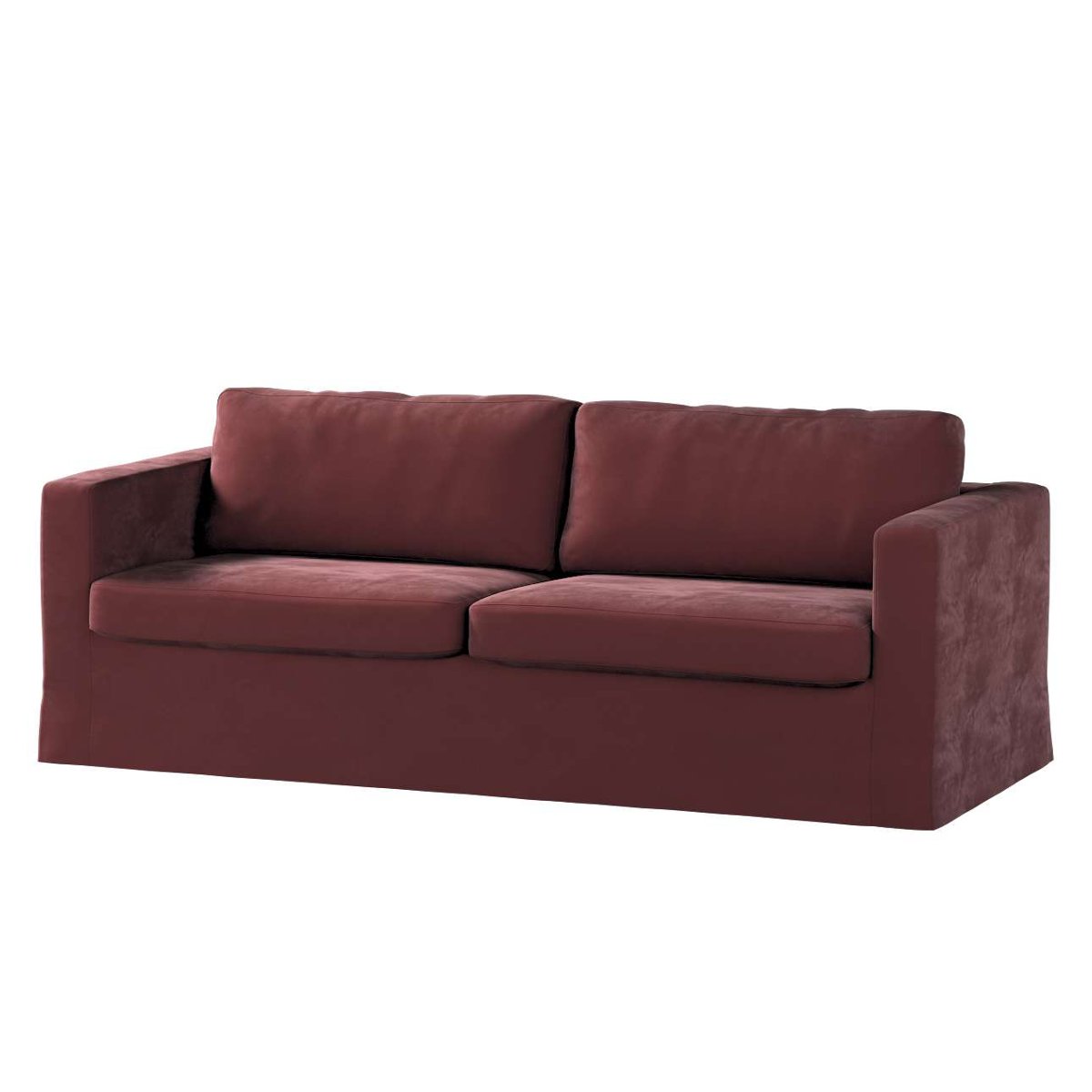 Dekoria Pokrowiec na sofę Karlstad 3-osobową nierozkładaną długi bordowy Sofa Karlstad 3-osobowa Velvet 616-704-26
