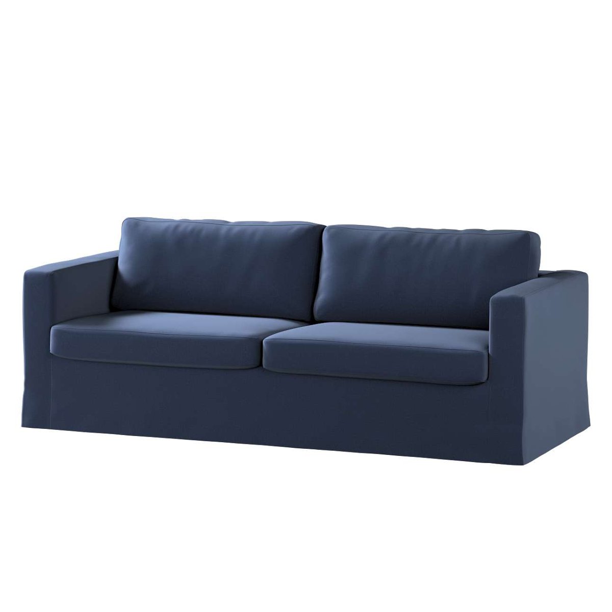 Dekoria pl pl Pokrowiec na sofę Karlstad 3-osobową nierozkładaną długi granatowy welwet 204 x 89 x 66 cm Ingrid 5902117846241