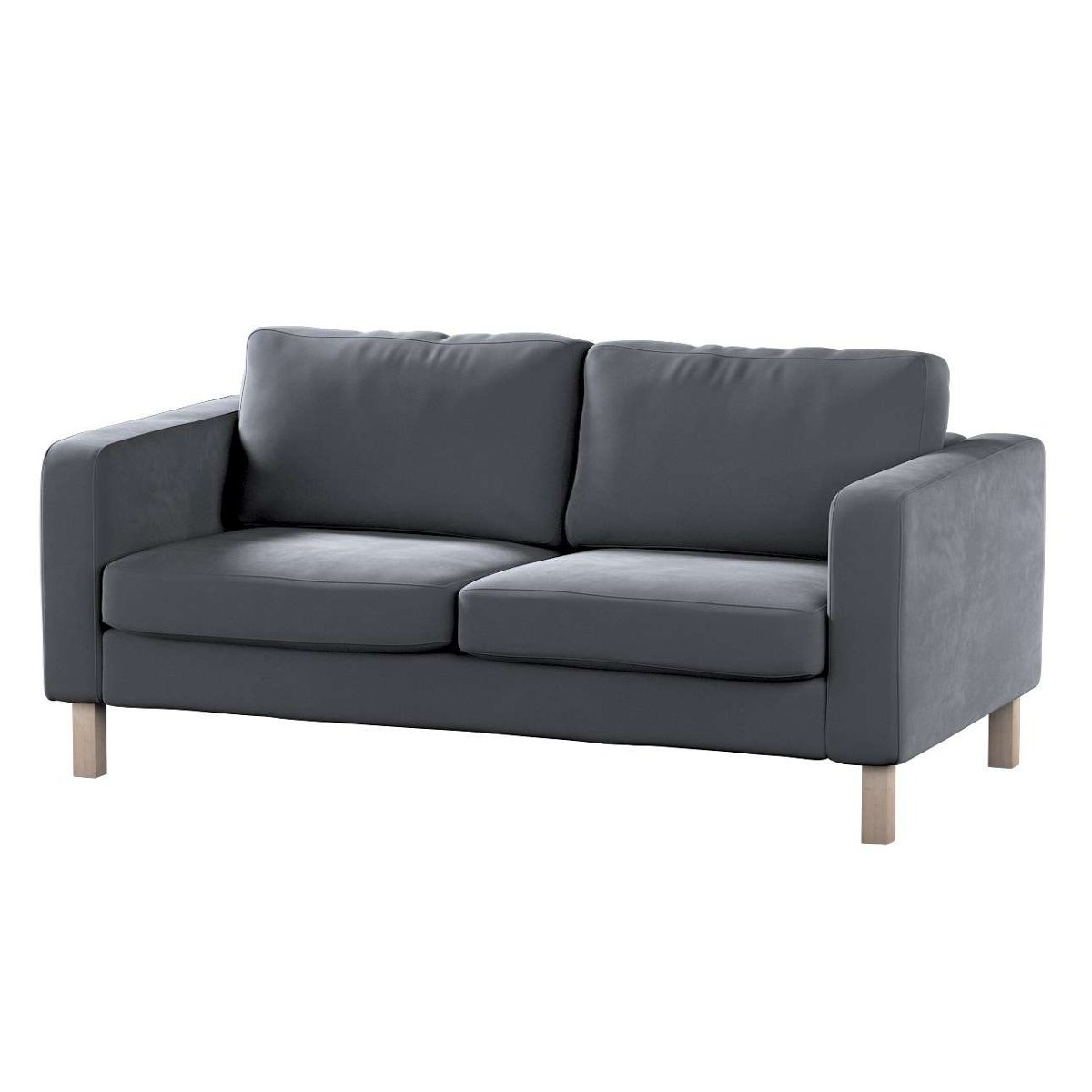 Dekoria pl pl Pokrowiec na sofę Karlstad 2-osobową nierozkładaną krótki grafitowy szary 165 x 89 x 64 cm Velvet 617-704-12