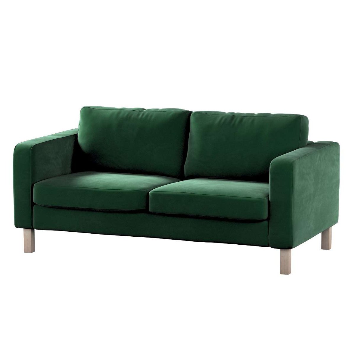 Dekoria pl pl Pokrowiec na sofę Karlstad 2-osobową nierozkładaną krótki butelkowa zieleń 165 x 89 x 64 cm Velvet 617-704-13